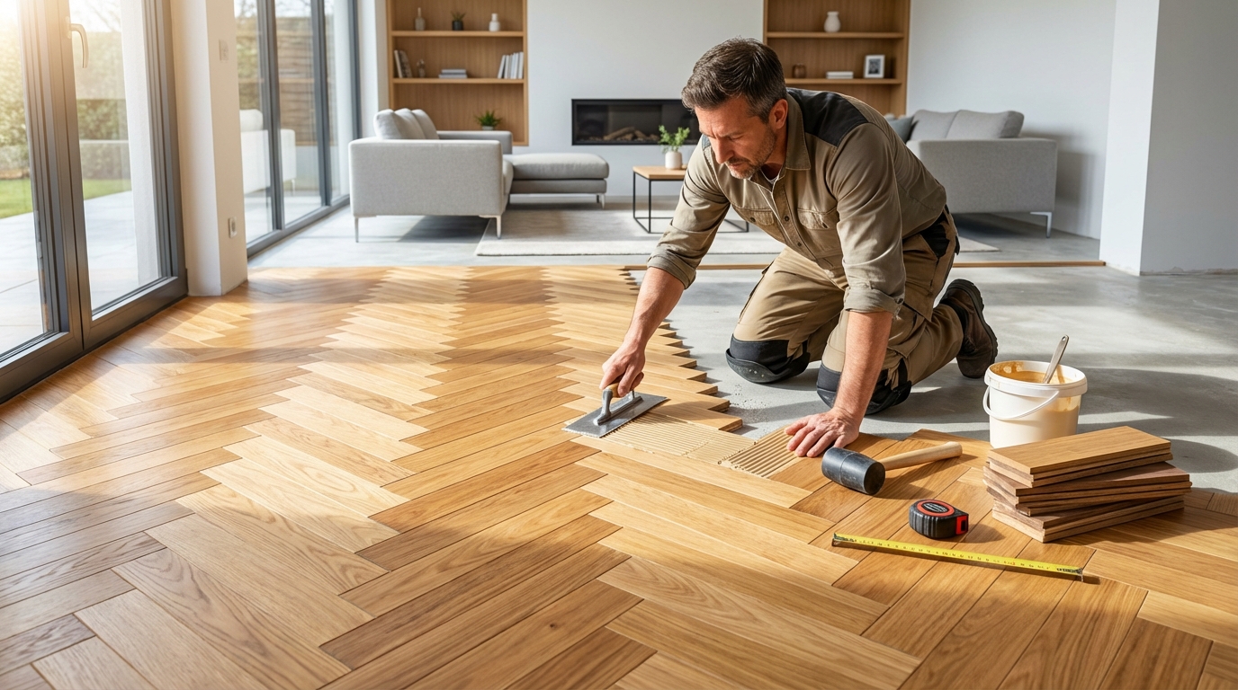 découvrez le prix moyen pour la pose de parquet au m², les facteurs qui influencent le coût, et des conseils pour bien choisir votre artisan.